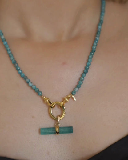 ALLY / TEAL T-BAR Necklace Set