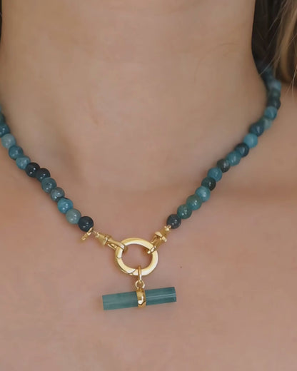 Teal Quartz T-Bar / AZURA Necklace Set