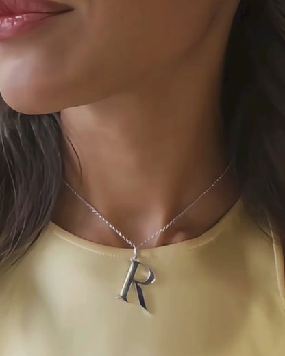 Large ALPHABET Pendant - Silver