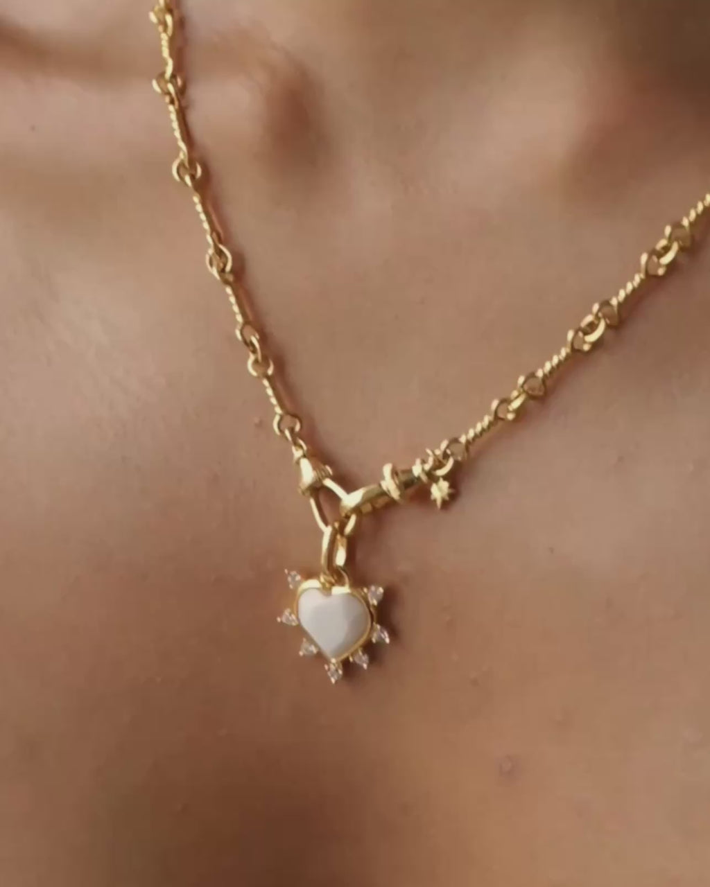 IONA Heart Pendant - White Opal