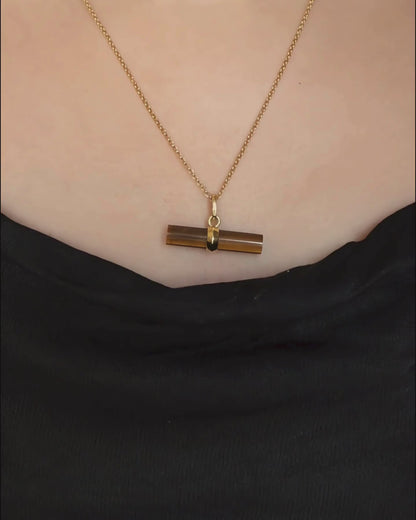 Tiger's Eye T-Bar / IVY Necklace Set