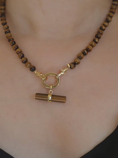 Tiger's Eye T-Bar / TAWNY Necklace Set