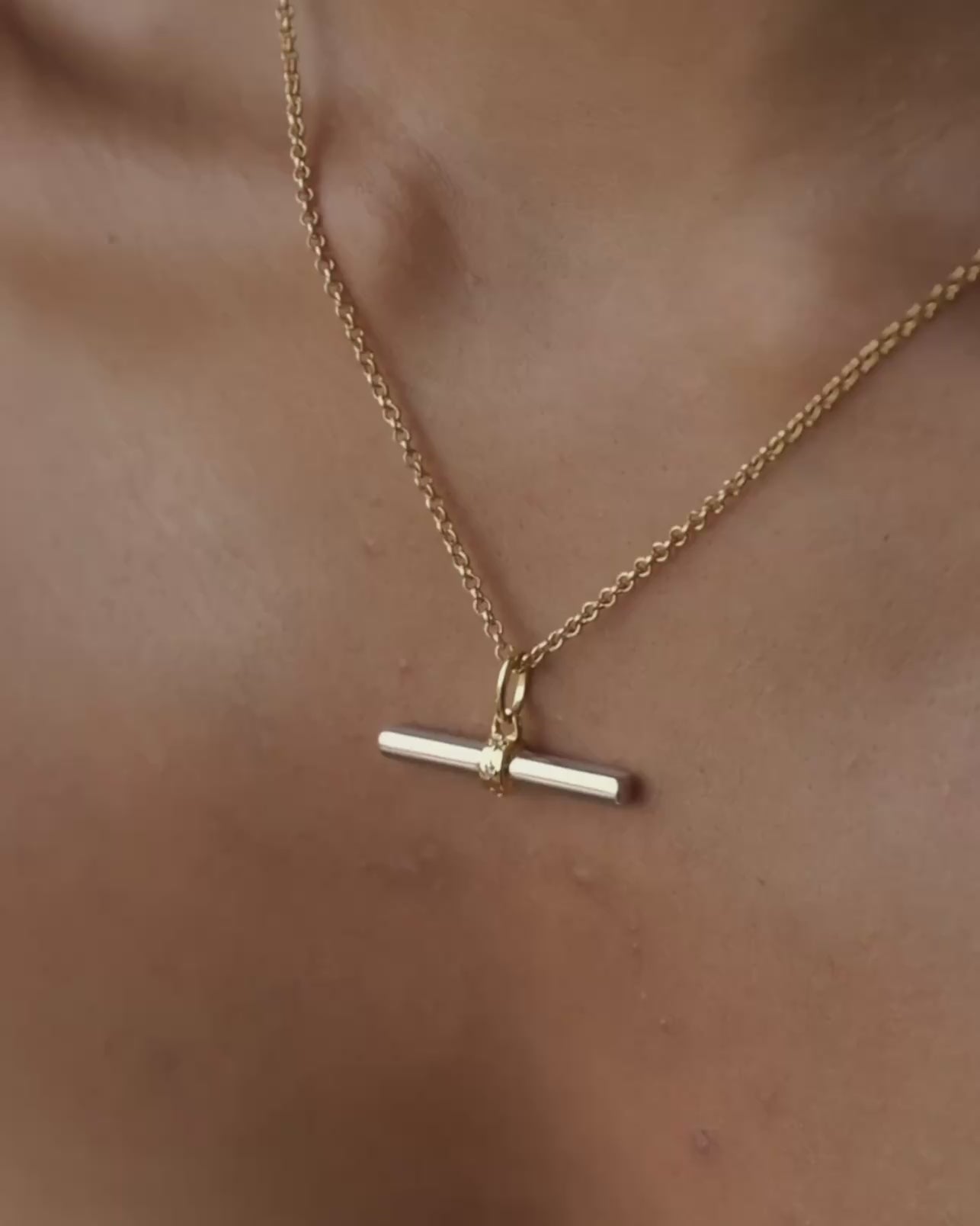 LUCY T-Bar Pendant - Mixed Metal