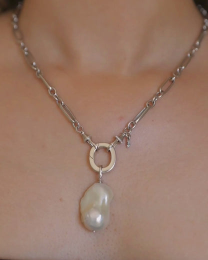 MARGOT XL Baroque Pearl Pendant - Silver