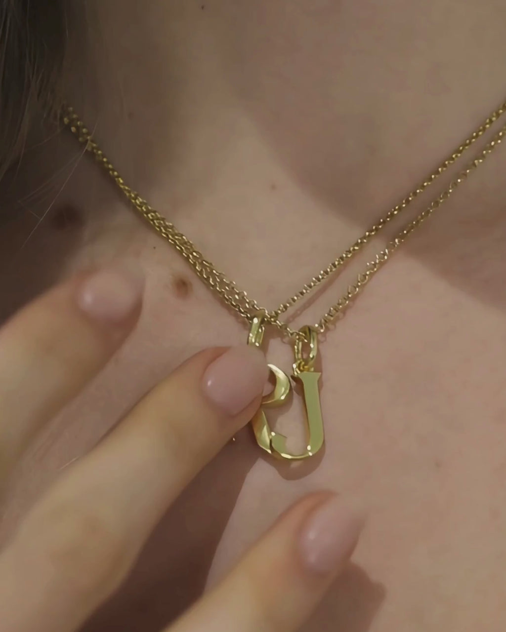 Small gold alphabet pendant initial charm in recycled sterling silver with 18ct gold plate