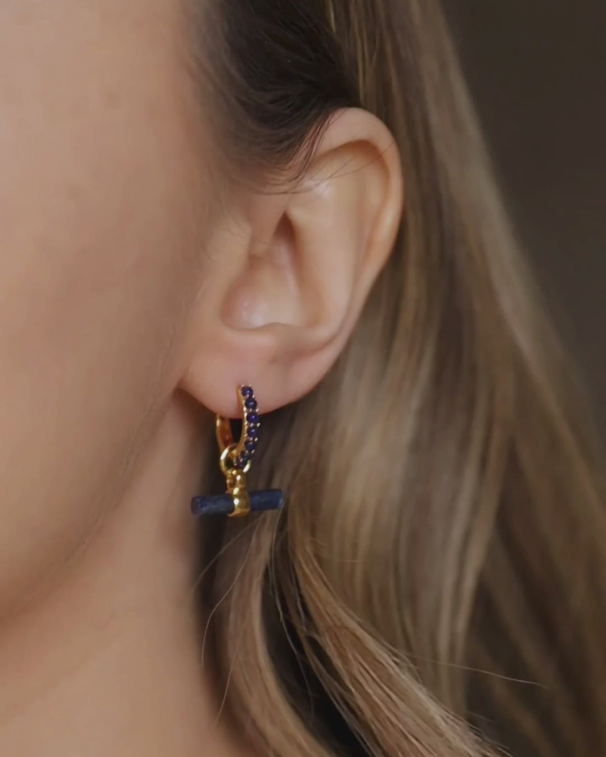 Lapis T-BAR / DELTA Earring Set