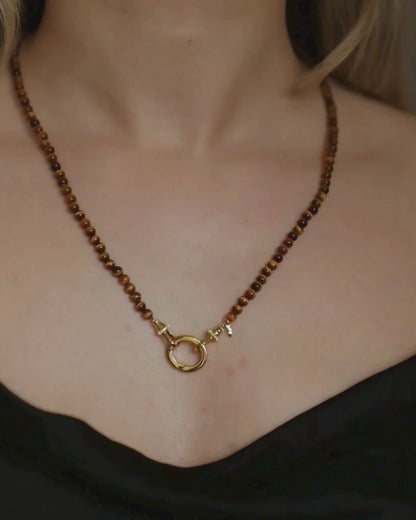 TILLY Tiger's Eye Beaded Necklace