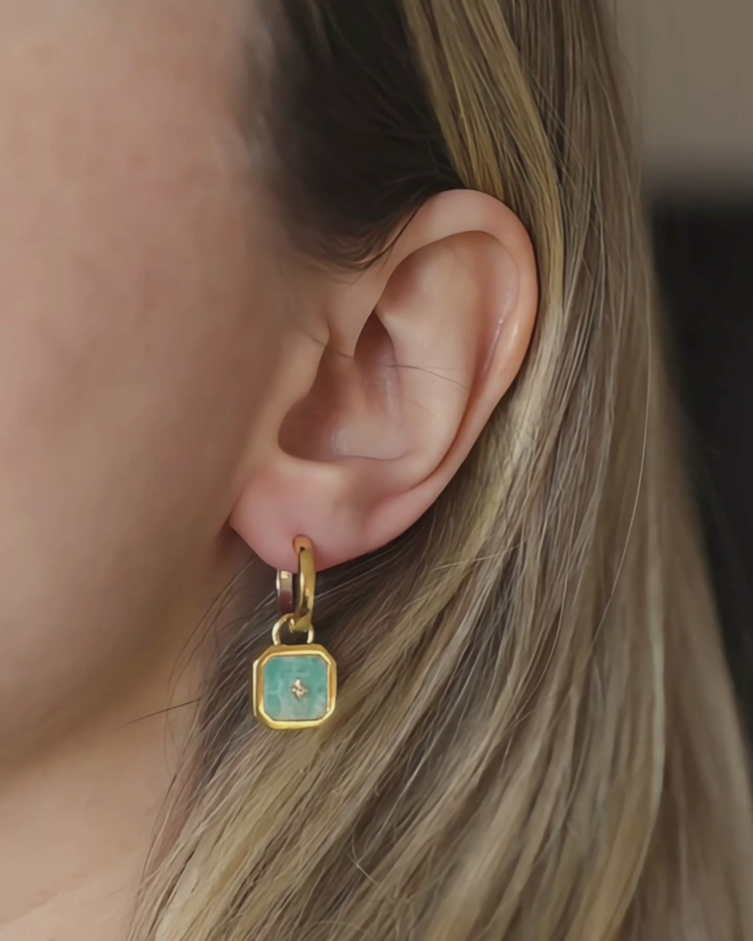 MOON TALISMAN Reversible Earring Charms - Amazonite