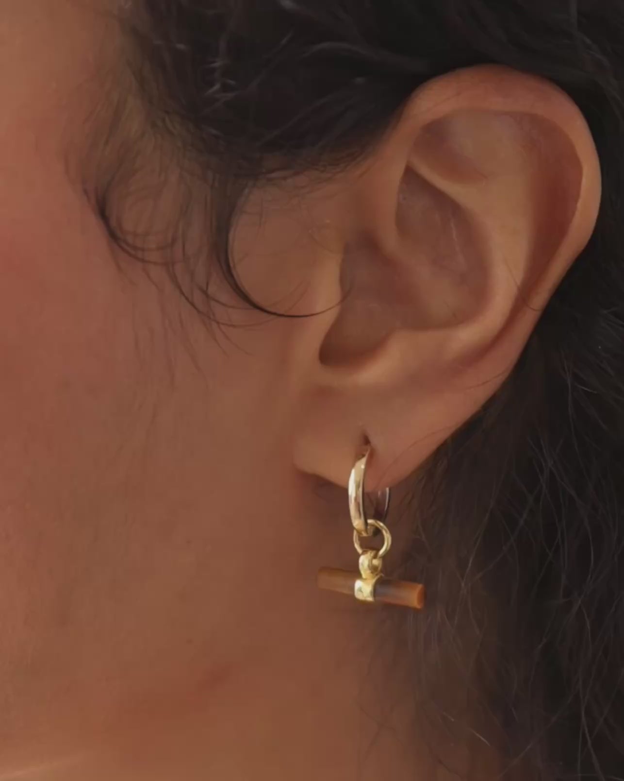 TIGER'S EYE T-BAR / CARA Earring Set