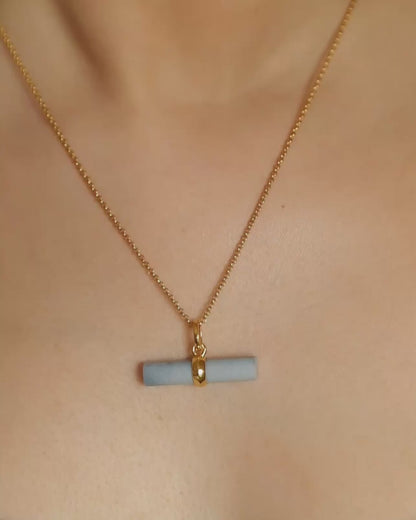 T-Bar Pendant -  Peruvian Blue Opal