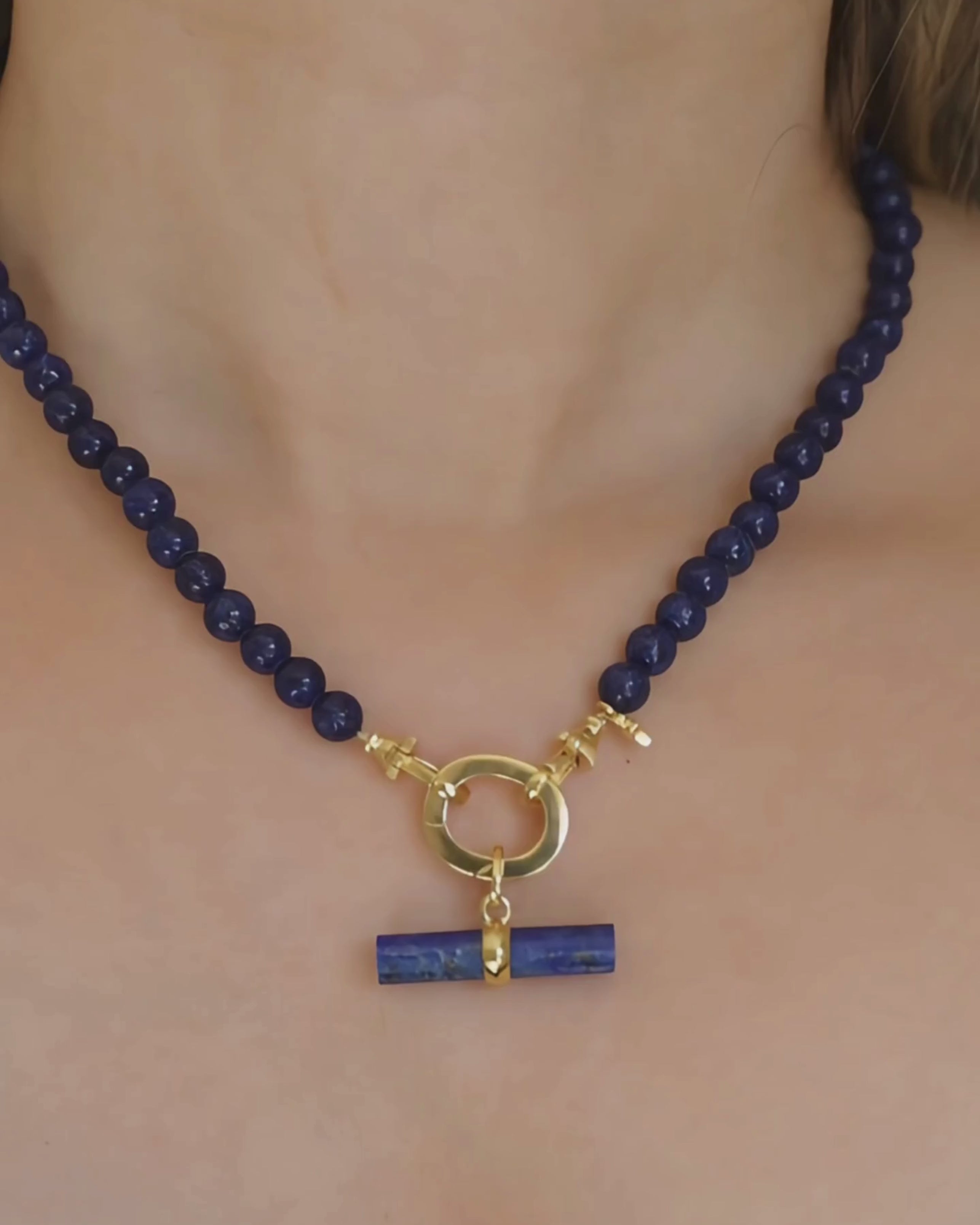 Lapis T-Bar / INDIGO Necklace Set