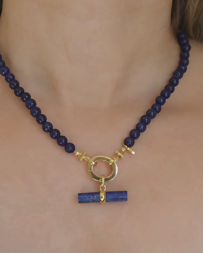 Lapis T-Bar / INDIGO Necklace Set