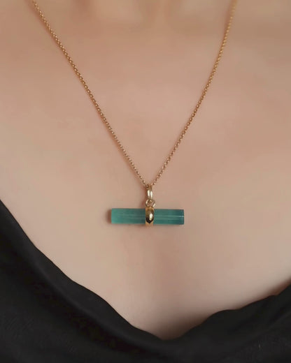 Teal Quartz T-Bar / IVY Necklace Set