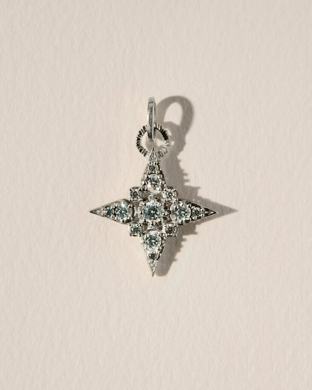 Stella star pendant in sterling silver with white crystals, designed for multiway necklace styling