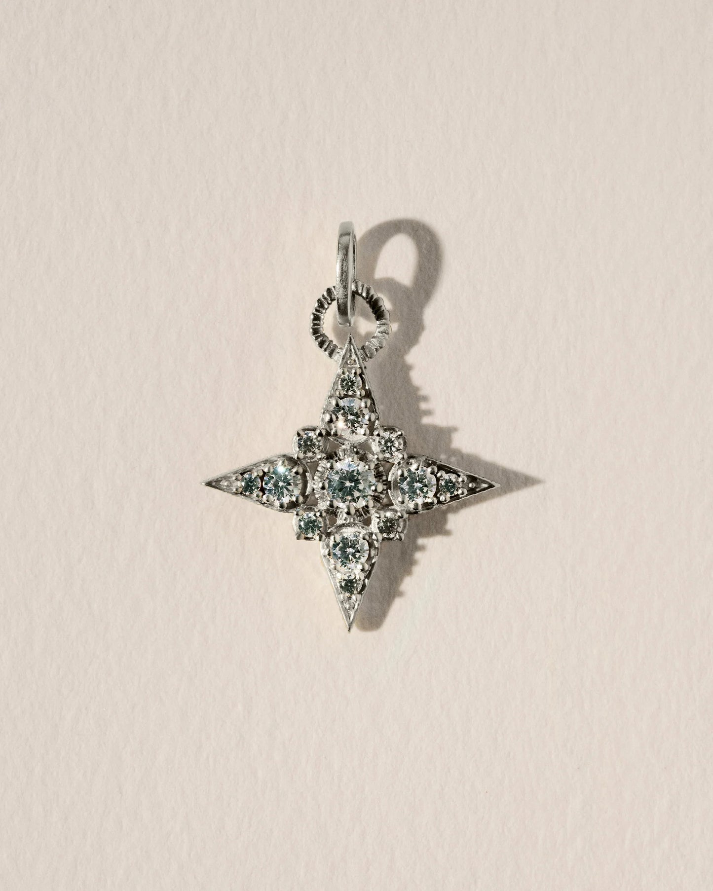 Stella star pendant in sterling silver with white crystals, designed for multiway necklace styling