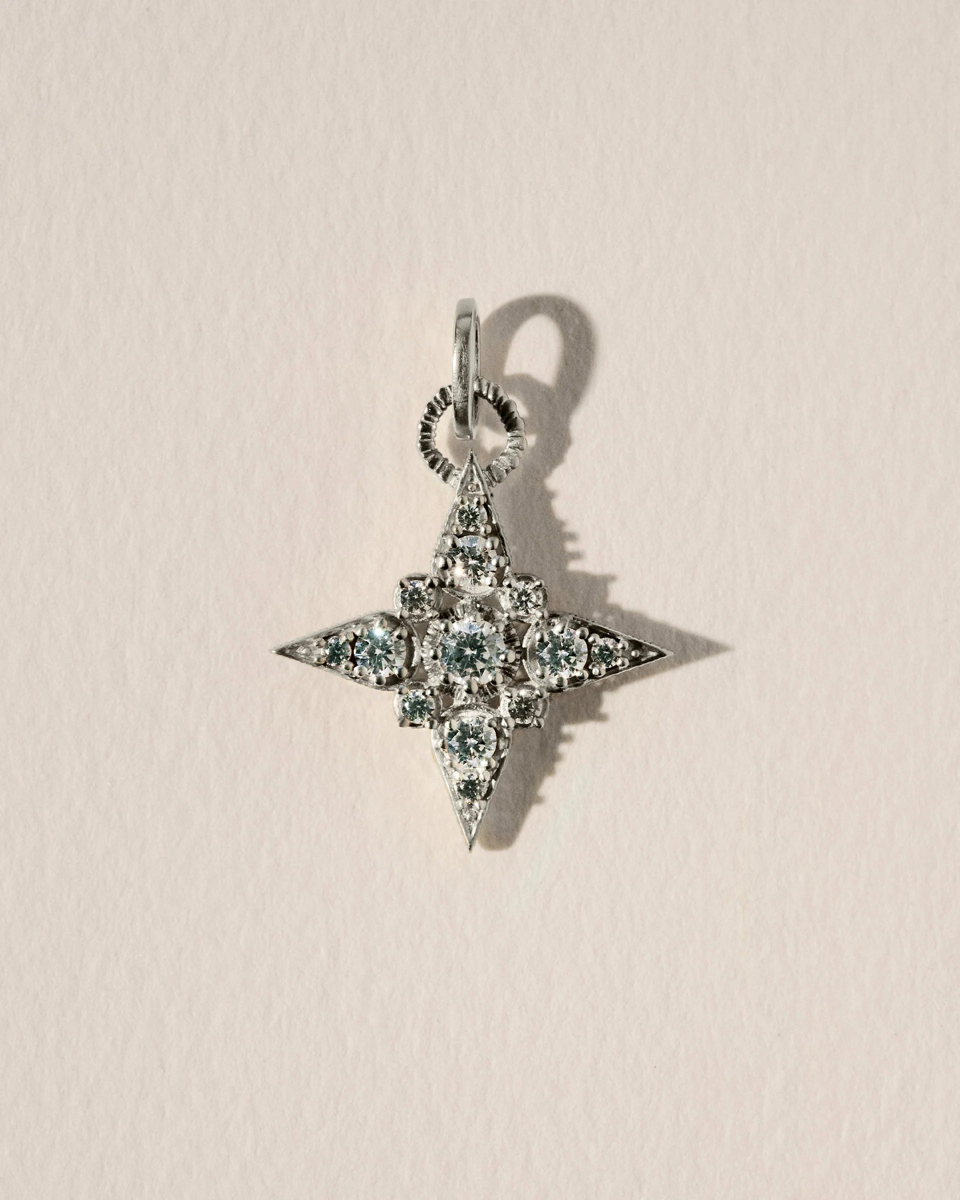 Stella star pendant in sterling silver with white crystals, designed for multiway necklace styling